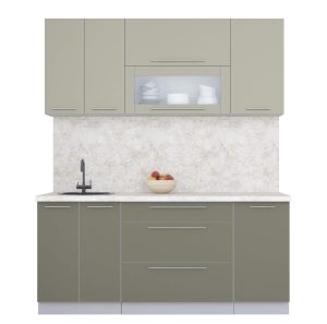 ГОТОВАЯ КУХНЯ ПЛАСТИК 1,8В (ЛАТТЕ/ КВАРЦЕВЫЙ)