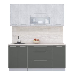 ГОТОВАЯ КУХНЯ ПЛАСТИК 1,8В (ОКСИД СВЕТЛЫЙ/ ШТОРМ)