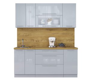 ГОТОВАЯ КУХНЯ ПЛАСТИК 1,8В (ТУМАННЫЙ ГЛЯНЕЦ/ ТУМАННЫЙ ГЛЯНЕЦ)