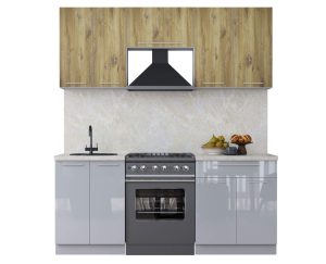 ГОТОВАЯ КУХНЯ ПЛАСТИК 1,9А (ДУБ ЭПОКСИД/ ТУМАННЫЙ ГЛЯНЕЦ)