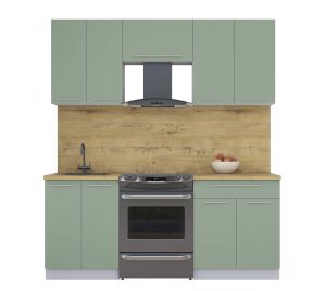 ГОТОВАЯ КУХНЯ ПЛАСТИК 1,9А (ПОЛЫНЬ/ ПОЛЫНЬ)