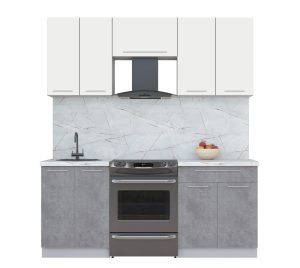 ГОТОВАЯ КУХНЯ ПЛАСТИК 1,9А (ЗЕФИРНЫЙ/ ОКСИД ТЕМНЫЙ)