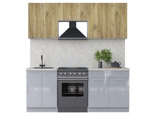 ГОТОВАЯ КУХНЯ ПЛАСТИК 2,0А (ДУБ ЭПОКСИД/ ТУМАННЫЙ ГЛЯНЕЦ)