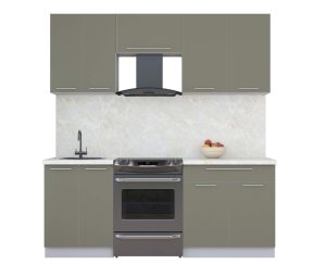 ГОТОВАЯ КУХНЯ ПЛАСТИК 2,0А (КВАРЦЕВЫЙ/ КВАРЦЕВЫЙ)