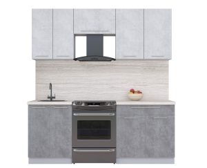 ГОТОВАЯ КУХНЯ ПЛАСТИК 2,0А (ОКСИД СВЕТЛЫЙ/ ОКСИД ТЕМНЫЙ)