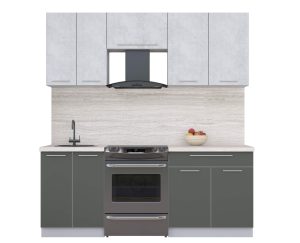 ГОТОВАЯ КУХНЯ ПЛАСТИК 2,0А (ОКСИД СВЕТЛЫЙ/ ШТОРМ)