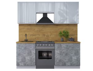 ГОТОВАЯ КУХНЯ ПЛАСТИК 2,0А (ТУМАННЫЙ ГЛЯНЕЦ/ МРАМОР)