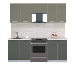 ГОТОВАЯ КУХНЯ ПЛАСТИК 2,1А (КВАРЦЕВЫЙ/ ШТОРМ)