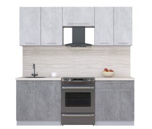 ГОТОВАЯ КУХНЯ ПЛАСТИК 2,1А (ОКСИД СВЕТЛЫЙ/ ОКСИД ТЕМНЫЙ)