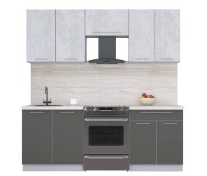 ГОТОВАЯ КУХНЯ ПЛАСТИК 2,1А (ОКСИД СВЕТЛЫЙ/ ШТОРМ)