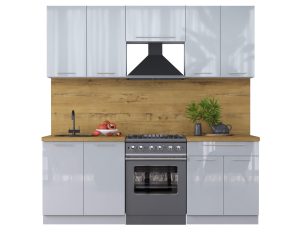 ГОТОВАЯ КУХНЯ ПЛАСТИК 2,1А (ТУМАННЫЙ ГЛЯНЕЦ/ ТУМАННЫЙ ГЛЯНЕЦ)