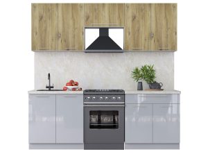 ГОТОВАЯ КУХНЯ ПЛАСТИК 2,2А (ДУБ ЭПОКСИД/ ТУМАННЫЙ ГЛЯНЕЦ)