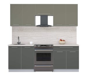 ГОТОВАЯ КУХНЯ ПЛАСТИК 2,2А (КВАРЦЕВЫЙ/ ШТОРМ)