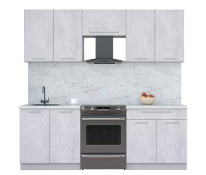 ГОТОВАЯ КУХНЯ ПЛАСТИК 2,2А (ОКСИД СВЕТЛЫЙ/ ОКСИД СВЕТЛЫЙ)