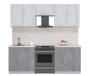 ГОТОВАЯ КУХНЯ ПЛАСТИК 2,2А (ОКСИД СВЕТЛЫЙ/ ОКСИД ТЕМНЫЙ)