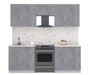 ГОТОВАЯ КУХНЯ ПЛАСТИК 2,2А (ОКСИД СВЕТЛЫЙ/ ШТОРМ)