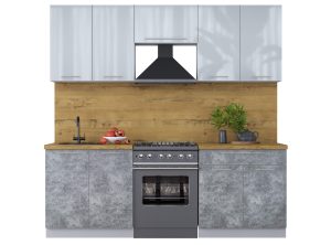 ГОТОВАЯ КУХНЯ ПЛАСТИК 2,2А (ТУМАННЫЙ ГЛЯНЕЦ/ МРАМОР)