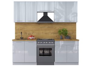 ГОТОВАЯ КУХНЯ ПЛАСТИК 2,2А (ТУМАННЫЙ ГЛЯНЕЦ/ ТУМАННЫЙ ГЛЯНЕЦ)