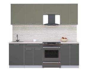 ГОТОВАЯ КУХНЯ ПЛАСТИК 2,3А (КВАРЦЕВЫЙ/ ШТОРМ)