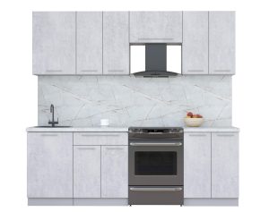 ГОТОВАЯ КУХНЯ ПЛАСТИК 2,3А (ОКСИД СВЕТЛЫЙ/ ОКСИД СВЕТЛЫЙ)