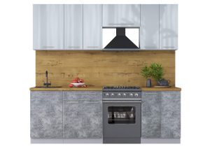 ГОТОВАЯ КУХНЯ ПЛАСТИК 2,3А (ТУМАННЫЙ ГЛЯНЕЦ/ МРАМОР)