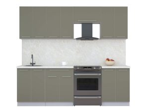 ГОТОВАЯ КУХНЯ ПЛАСТИК 2,4А (КВАРЦЕВЫЙ/ КВАРЦЕВЫЙ)