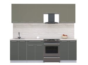 ГОТОВАЯ КУХНЯ ПЛАСТИК 2,4А (КВАРЦЕВЫЙ/ ШТОРМ)