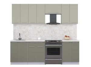 ГОТОВАЯ КУХНЯ ПЛАСТИК 2,4А (ЛАТТЕ/ КВАРЦЕВЫЙ)