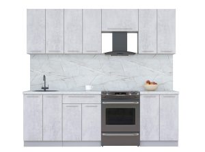 ГОТОВАЯ КУХНЯ ПЛАСТИК 2,4А (ОКСИД СВЕТЛЫЙ/ ОКСИД СВЕТЛЫЙ)