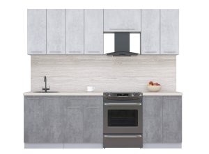 ГОТОВАЯ КУХНЯ ПЛАСТИК 2,4А (ОКСИД СВЕТЛЫЙ/ ОКСИД ТЕМНЫЙ)