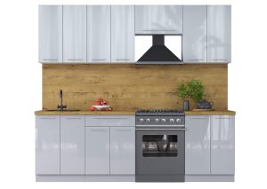 ГОТОВАЯ КУХНЯ ПЛАСТИК 2,4А (ТУМАННЫЙ ГЛЯНЕЦ/ ТУМАННЫЙ ГЛЯНЕЦ)