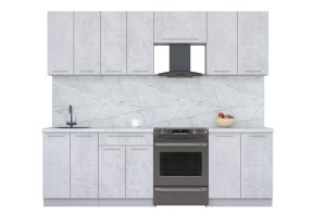 ГОТОВАЯ КУХНЯ ПЛАСТИК 2,5А (ОКСИД СВЕТЛЫЙ/ ОКСИД СВЕТЛЫЙ)