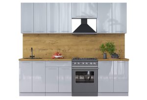 ГОТОВАЯ КУХНЯ ПЛАСТИК 2,5А (ТУМАННЫЙ ГЛЯНЕЦ/ ТУМАННЫЙ ГЛЯНЕЦ)