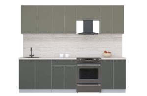 ГОТОВАЯ КУХНЯ ПЛАСТИК 2,6А (КВАРЦЕВЫЙ/ ШТОРМ)