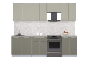 ГОТОВАЯ КУХНЯ ПЛАСТИК 2,6А (ЛАТТЕ/ КВАРЦЕВЫЙ)