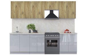 ГОТОВАЯ КУХНЯ ПЛАСТИК 2,7А (ДУБ ЭПОКСИД/ ТУМАННЫЙ ГЛЯНЕЦ)