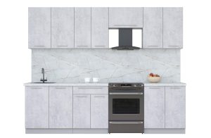 ГОТОВАЯ КУХНЯ ПЛАСТИК 2,6А (ОКСИД СВЕТЛЫЙ/ ОКСИД СВЕТЛЫЙ)