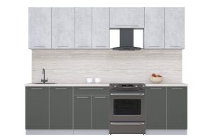 ГОТОВАЯ КУХНЯ ПЛАСТИК 2,6А (ОКСИД СВЕТЛЫЙ/ ШТОРМ)