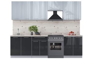 ГОТОВАЯ КУХНЯ ПЛАСТИК 2,6А (ТУМАННЫЙ ГЛЯНЕЦ/ АНТРАЦИТ)