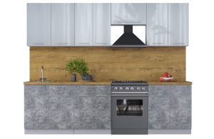 ГОТОВАЯ КУХНЯ ПЛАСТИК 2,6А (ТУМАННЫЙ ГЛЯНЕЦ/ МРАМОР)