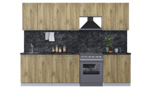 ГОТОВАЯ КУХНЯ ПЛАСТИК 2,8А (ДУБ ЭПОКСИД/ ДУБ ЭПОКСИД)