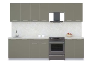 ГОТОВАЯ КУХНЯ ПЛАСТИК 2,8А (КВАРЦЕВЫЙ/ КВАРЦЕВЫЙ)