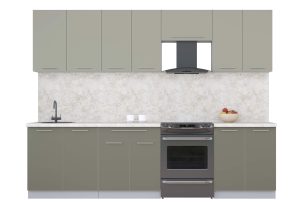 ГОТОВАЯ КУХНЯ ПЛАСТИК 2,8А (ЛАТТЕ/ КВАРЦЕВЫЙ)