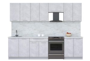 ГОТОВАЯ КУХНЯ ПЛАСТИК 2,8А (ОКСИД СВЕТЛЫЙ/ ОКСИД СВЕТЛЫЙ)