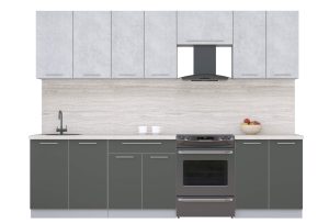 ГОТОВАЯ КУХНЯ ПЛАСТИК 2,8А (ОКСИД СВЕТЛЫЙ/ ШТОРМ)