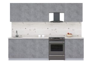 ГОТОВАЯ КУХНЯ ПЛАСТИК 2,8А (ОКСИД ТЕМНЫЙ/ ОКСИД ТЕМНЫЙ)