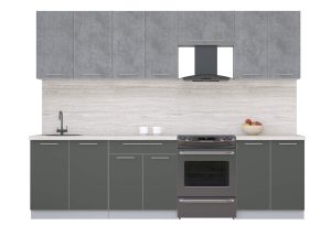 ГОТОВАЯ КУХНЯ ПЛАСТИК 2,8А (ОКСИД ТЕМНЫЙ/ ШТОРМ)