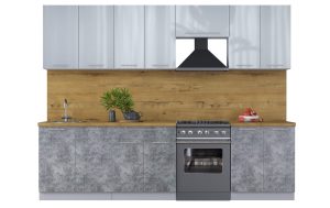 ГОТОВАЯ КУХНЯ ПЛАСТИК 2,8А (ТУМАННЫЙ ГЛЯНЕЦ/ МРАМОР)