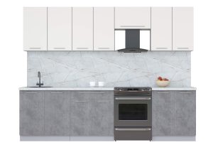 ГОТОВАЯ КУХНЯ ПЛАСТИК 2,8А (ЗЕФИРНЫЙ/ ОКСИД ТЕМНЫЙ)