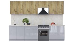 ГОТОВАЯ КУХНЯ ПЛАСТИК 2,9А (ДУБ ЭПОКСИД/ ТУМАННЫЙ ГЛЯНЕЦ)